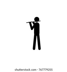 Flute player icon. Silhouette of a musician icon. Premium quality graphic design. Signs, outline symbols collection icon for websites, web design, mobile app on white background