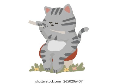 Fluit spelen kat, wind ensemble