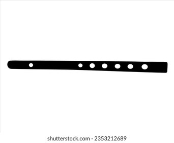 Flute silhouette vector art white background