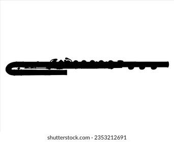 Flute silhouette vector art white background