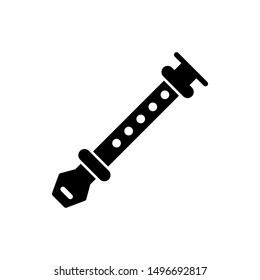 flute solid icon sign.flute symbol, logo illustration. Different style icons set. Pixel perfect vector graphics - Vector