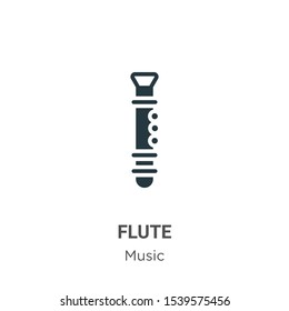 Flute vector icon on white background. Flat vector flute icon symbol sign from modern music collection for mobile concept and web apps design.