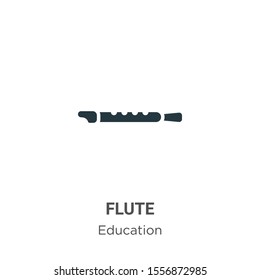 Flute vector icon on white background. Flat vector flute icon symbol sign from modern education collection for mobile concept and web apps design.