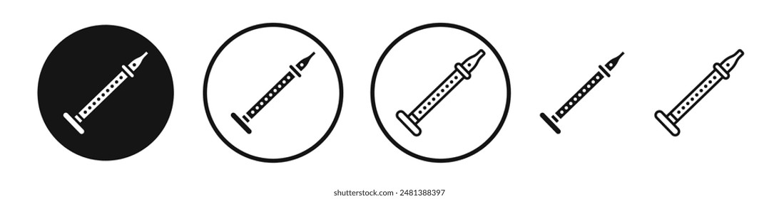 Flute vector icon set in black and white color.