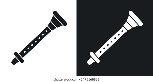 Flute vector icon set in solid style.