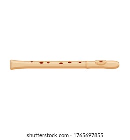 Flute vector icon.Cartoon vector icon isolated on white background flute.