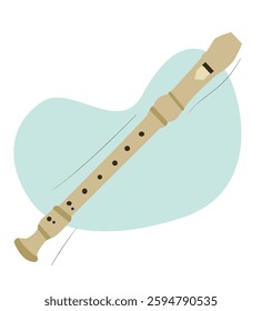 Flute vector illustration.Flute Sign Emoji Icon Illustration. Wind Instrument