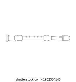Flute vector outline icon. Vector illustration music instrument on white background. Isolated outline illustration icon of flute.