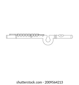 Flute vector outline icon. Vector illustration music instrument on white background. Isolated outline illustration icon of flute.