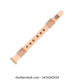 flute wind musical instrument vector illustration isolated icon