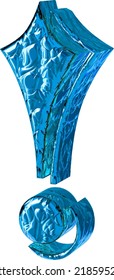 Fluted blue symbol. right side view