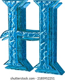 Fluted blue symbol. right side view