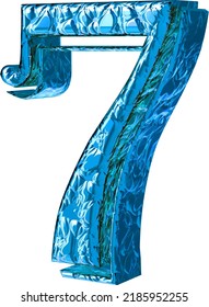Flutblaues Symbol. rechte Seitenansicht