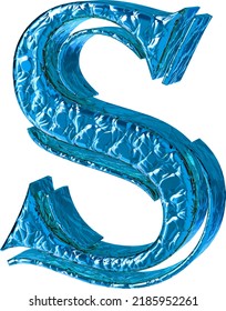 Fluted blue symbol. right side view