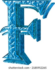 Fluted blue symbol. right side view