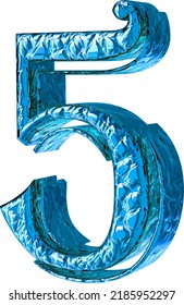 Fluted blue symbol. right side view