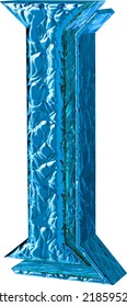 Símbolo azul fluido. vista lateral derecha