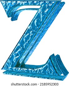 Fluted blue symbol. right side view