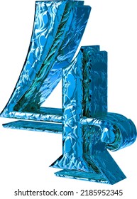 Fluted blue symbol. right side view