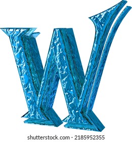Fluted blue symbol. right side view