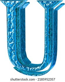 Fluted blue symbol. right side view