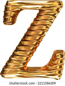 Fluted gold horizontally 3d letter z