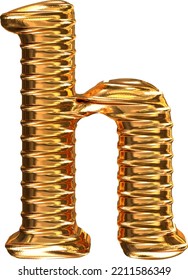 Fluted Gold Horizontally 3d Letter H