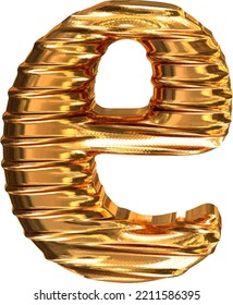 Fluted gold horizontally 3d letter e