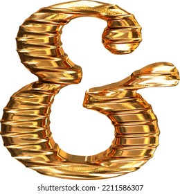Símbolo horizontalmente de oro fluido 3d