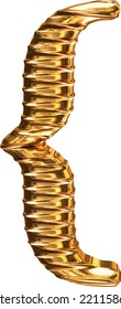 Horizontales 3D-Zeichen aus geflochtenem Gold