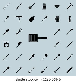 fluted pan icon. Detailed set of kitchen tools icons. Premium quality graphic design sign. One of the collection icons for websites, web design, mobile app on colored background
