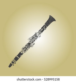 Flute.Musical instruments. Sketch hand drawn vector illustration. Engraving retro vintage style.