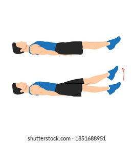 flutter kicks exercise. Flat vector illustration isolated on white background. Workout character