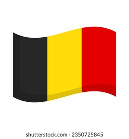 Flatterndes Symbol für die belgische Flagge. Flatternde Belgiumflagge. Vektorgrafik.