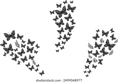 Fluttering Butterflies, Butterfly, Butterfly Swarm, Butterfly Silhouette	