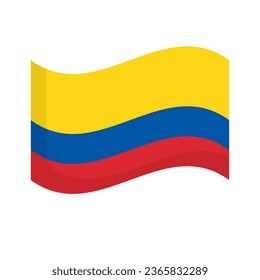 Fluttering Colombian flag icon. Vector.