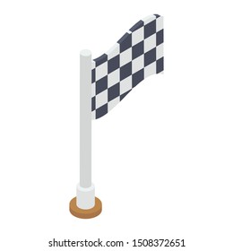 
Fluttering Flag Pole Design In Isometric Vector 
