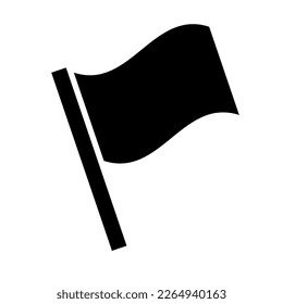 Fluttering flag silhouette icon. Flag waving. Vector.