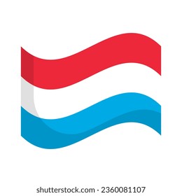 Fluttering Luxembourg flag icon. Vector.