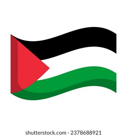 Das Symbol mit der palästinensischen Flagge. Vektorgrafik.