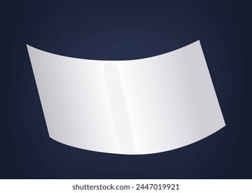 Fluttering Paper Sheet Descends Gracefully, Twirling And Swirling in the Air. White Blank Template of Letter, Document