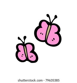 fluttering pink butterflies cartoon