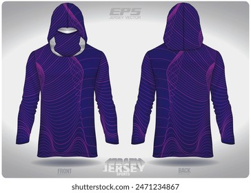 Fluttering purple streaks pattern design, illustration, textile background for sports t-shirt, football jersey shirt mockup for football club. consistent front view