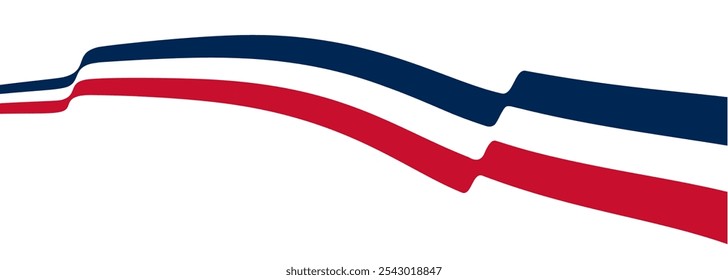 Fluttering ribbon with France flag vector illustration