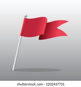 Fluttering two-pointed end flags, element and decoration design.