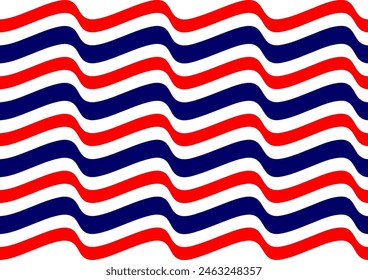 Fluttering waving national Thailand flag texture abstract background vector illustration