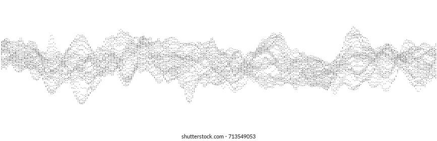 The flux of particles forming a wave. Futuristic techno background. Vector illustration of a noise backdrop