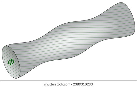A flux tube is a generally tube region of space containing a magnetic field, B, 