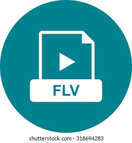 FLV, file, document icon vector image. Can also be used for file format, design and storage. Suitable for mobile apps, web apps and print media.