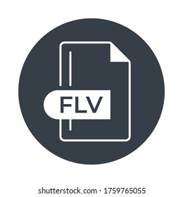 FLV File Format Icon. FLV extension filled icon.